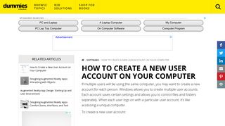 How to Create a New User Account on Your Computer - dummies