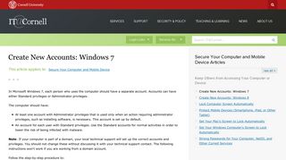 Create New Accounts: Windows 7 | <span class=