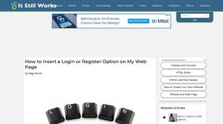 How to Insert a Login or Register Option on My Web Page | It Still Works