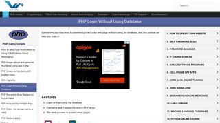 PHP Login Without Using Database - W3schools