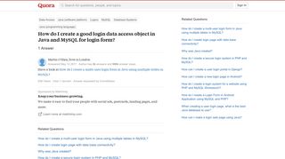 How to create a good login data access object in Java and MySQL ...