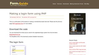 Making a login form using PHP - HTML Form Guide
