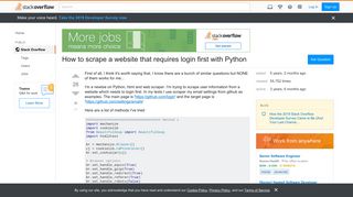 How to scrape a website that requires login first with Python ...