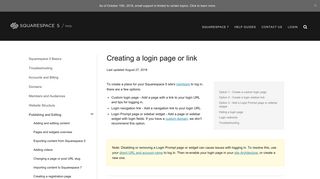 Creating a login page or link – Squarespace5