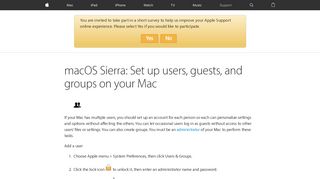 macOS Sierra: Set up users, guests, and groups on your Mac