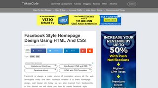 [2019 Updated] Facebook Style Homepage Design Using HTML And ...
