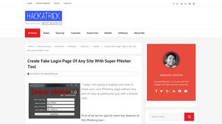 Create Fake Login Page of any site with Super Phisher Tool - Hackatrick