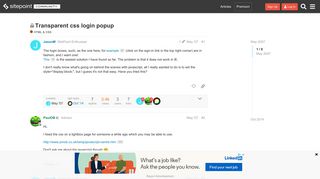 Transparent css login popup - HTML & CSS - The SitePoint Forums