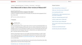 Free Minecraft: Is there a free version of Minecraft? - Quora