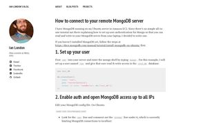 How to connect to your remote MongoDB server – Ian London's Blog