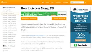 How to Access MongoDB - Quackit Tutorials
