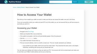 How to Access Your Wallet · Getting Started | MyEtherWallet Help ...