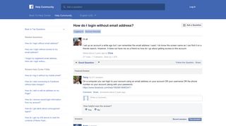 How do I login without email address? | Facebook Help Community ...