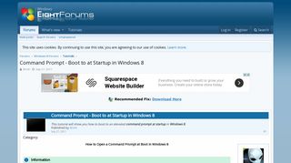 Command Prompt - Boot to at Startup in Windows 8 Tutorial ...