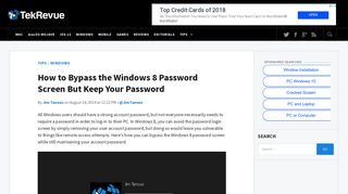 How to Bypass the Windows 8 Password Screen - TekRevue