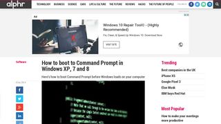 How to boot to Command Prompt in Windows XP, 7 and 8 | Alphr