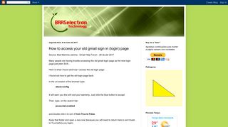 Braselectron blog: How to access your old gmail sign in (login) page