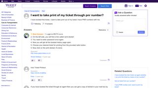 I want to take print of my ticket through pnr number? | Yahoo Answers