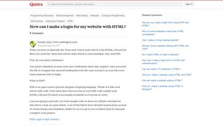 How to make a login for my website with HTML - Quora