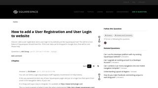 How to add a User Registration and User Login to website - Answers