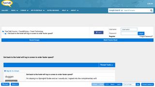 Get back to the hotel wifi log in screen to order faster speed ...