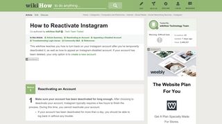 3 Ways to Reactivate Instagram - wikiHow