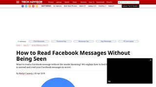 How to Read Facebook Messages Without Being Seen - Tech Advisor