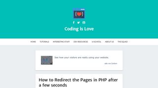 How to Redirect the Pages in PHP after a few seconds - Coding is Love