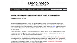 How to remotely connect to Linux machines from Windows - Dedoimedo