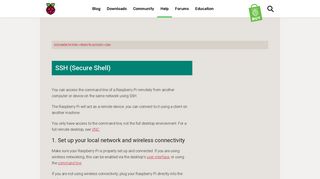 SSH (Secure Shell) - Raspberry Pi Documentation