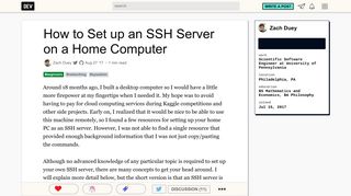How to Set up an SSH Server on a Home Computer - DEV Community ...