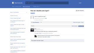 How do I disable auto login? | Facebook Help Community | Facebook