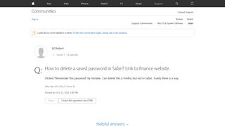 How to delete a saved password in Safari?… - Apple Community