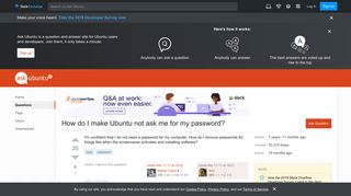 login - How do I make Ubuntu not ask me for my password? - Ask Ubuntu