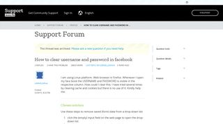 How to clear username and password in facebook | Firefox Support ...