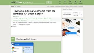 3 Ways to Remove a Username from the Windows XP Login Screen