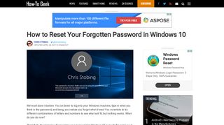 How to Reset Your Forgotten Password in Windows 10