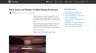 How to factory reset Windows 10 without knowing the account password