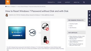 Reset Windows 7 Password without CD/DVD/USB Reset Disk or ...