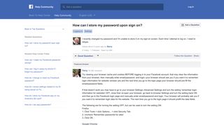 How can I store my password upon sign on? | Facebook Help ...