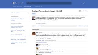 How Save Passwords with Google CHROME | Facebook Help ...