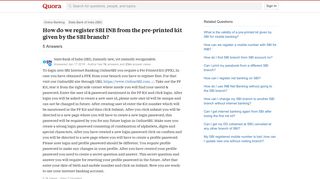 How do we register SBI INB from the pre-printed kit given by the ...