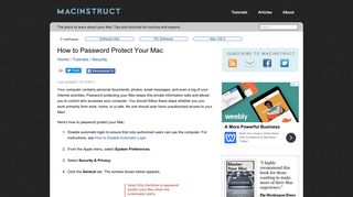 How to Password Protect Your Mac | Macinstruct