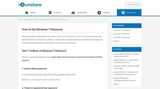 How to Set Password for Windows 7 - iSunshare