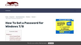 How To Set a Password for Windows 7/8 - CrocoTIPS
