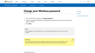 Change your Windows password - Windows Help - Microsoft Support