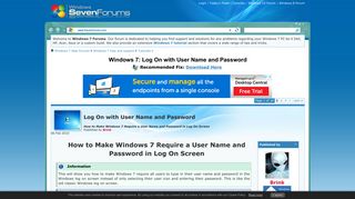 Log On with User Name and Password - Windows 7 Help Forums