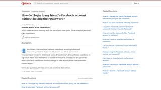 How to login to my friend's Facebook account without having their ...