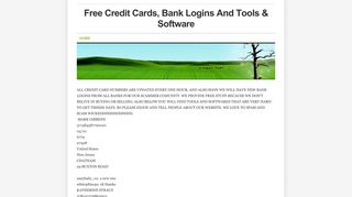Free Credit Cards, Bank Logins And Tools & Software - Home