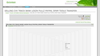 SELLING CVV TRACK BANK LOGIN FULLZ PAYPAL SPAM TOOLS TRANSFER ...